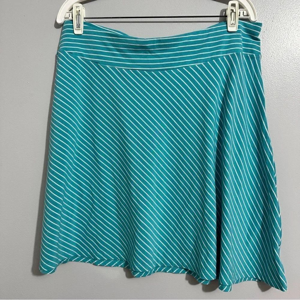 Columbia PFG Striped Omni-Wick Skirt Turquoise White size L